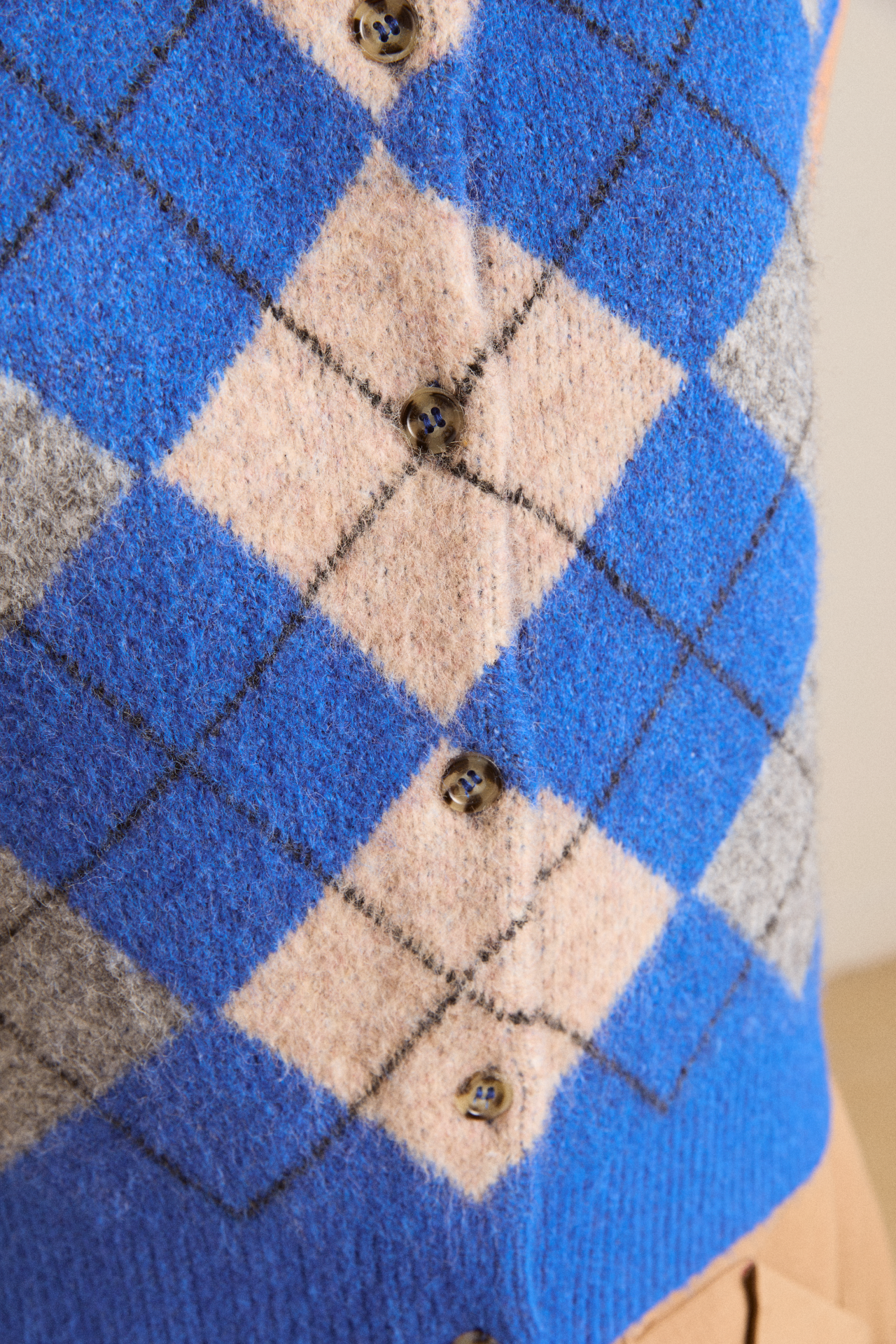 aggie knitted vest - argyle