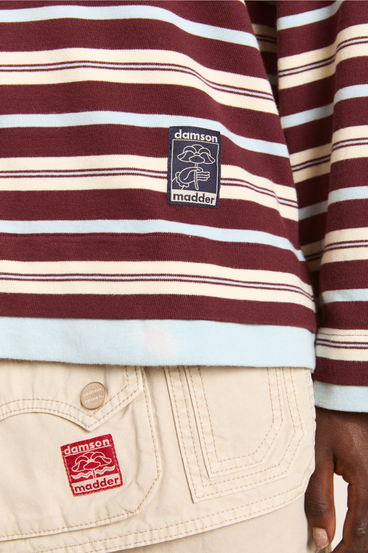 noah cinch layered rugby - choc stripe