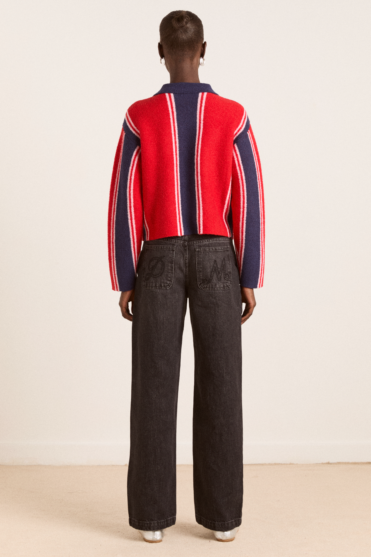 sylvie jeans - grey argyle