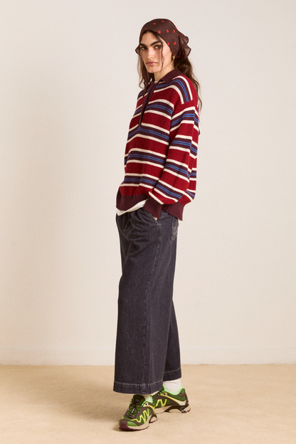 soft denim pleated marj culottes