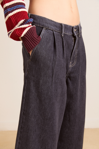 soft denim pleated marj culottes