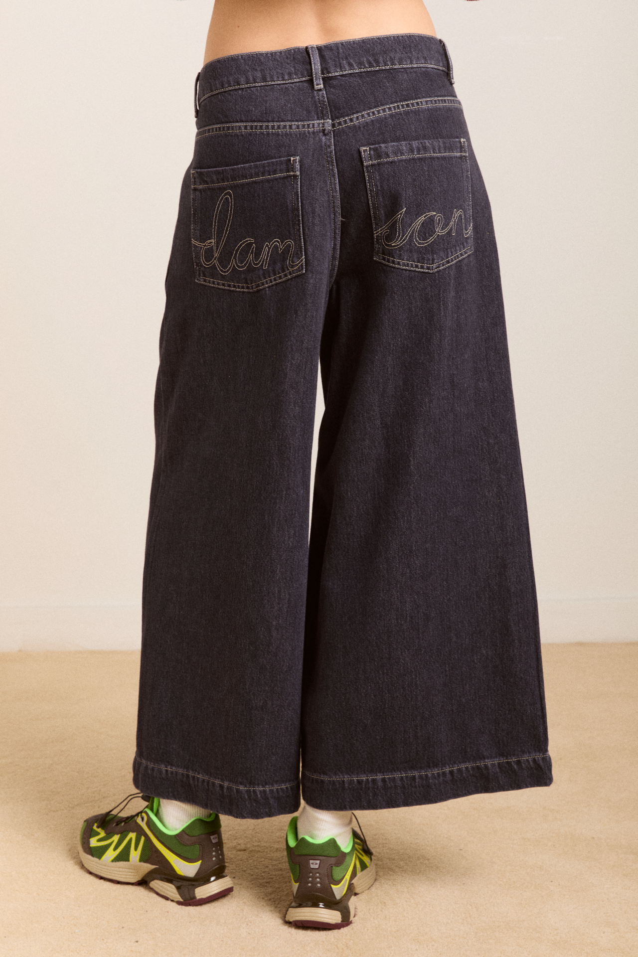 soft denim pleated marj culottes