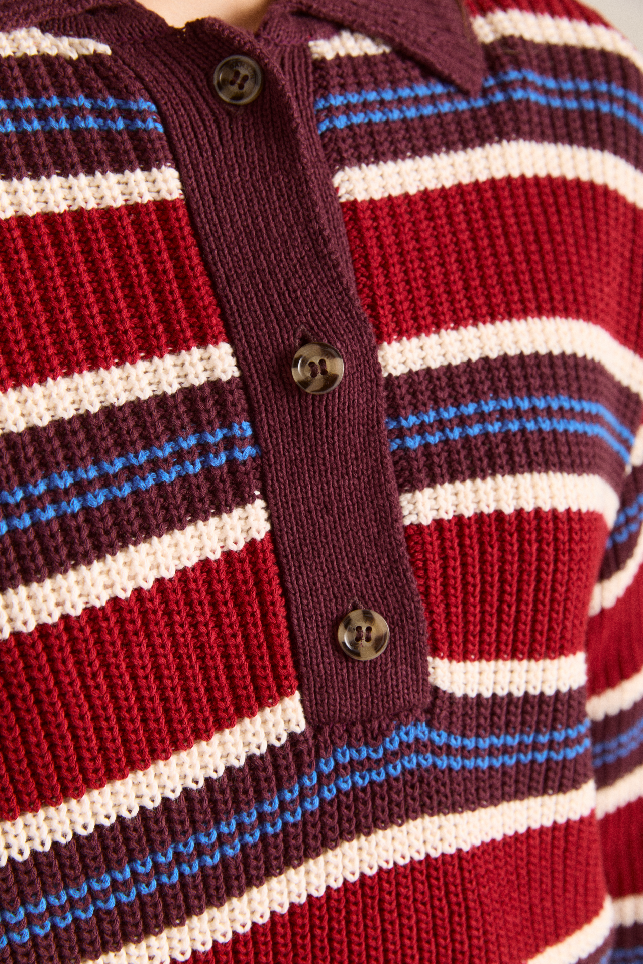 ilona striped rugby jumper - burg stripe