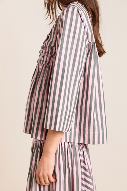 leilani blouse - garden stripe
