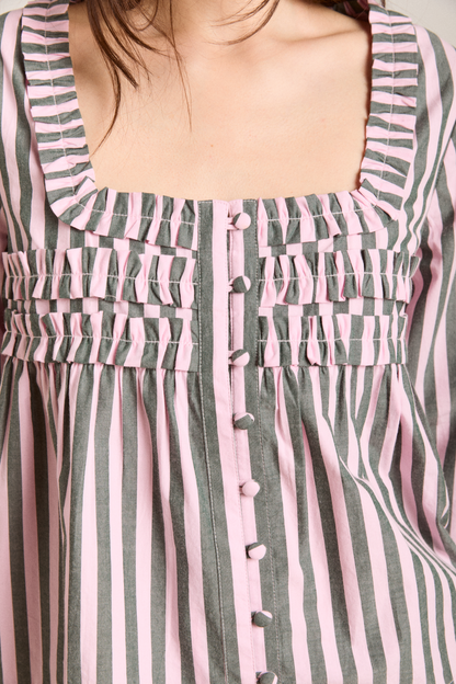 leilani blouse - garden stripe