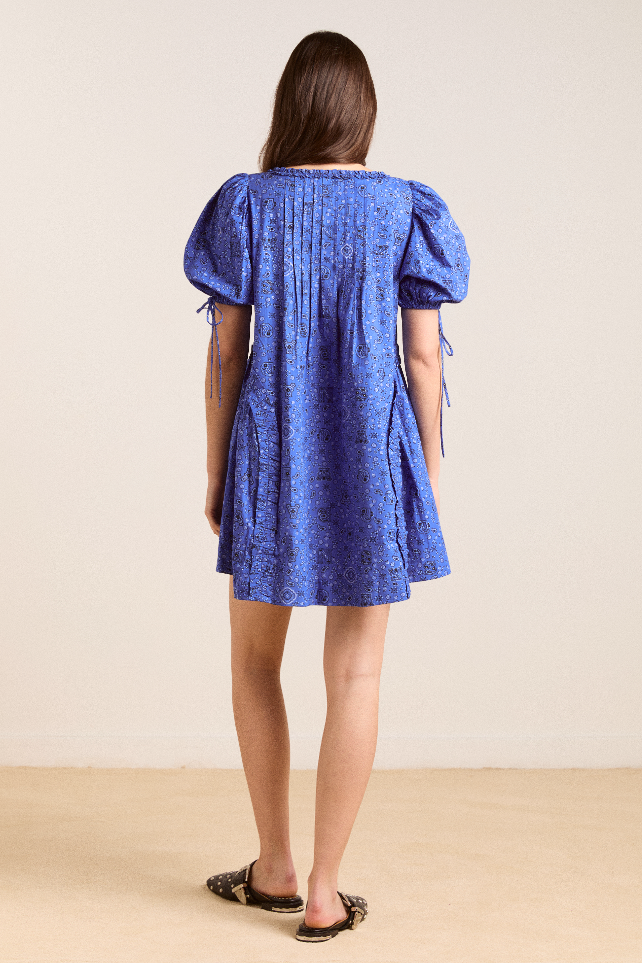 meri mini dress - blue paisley