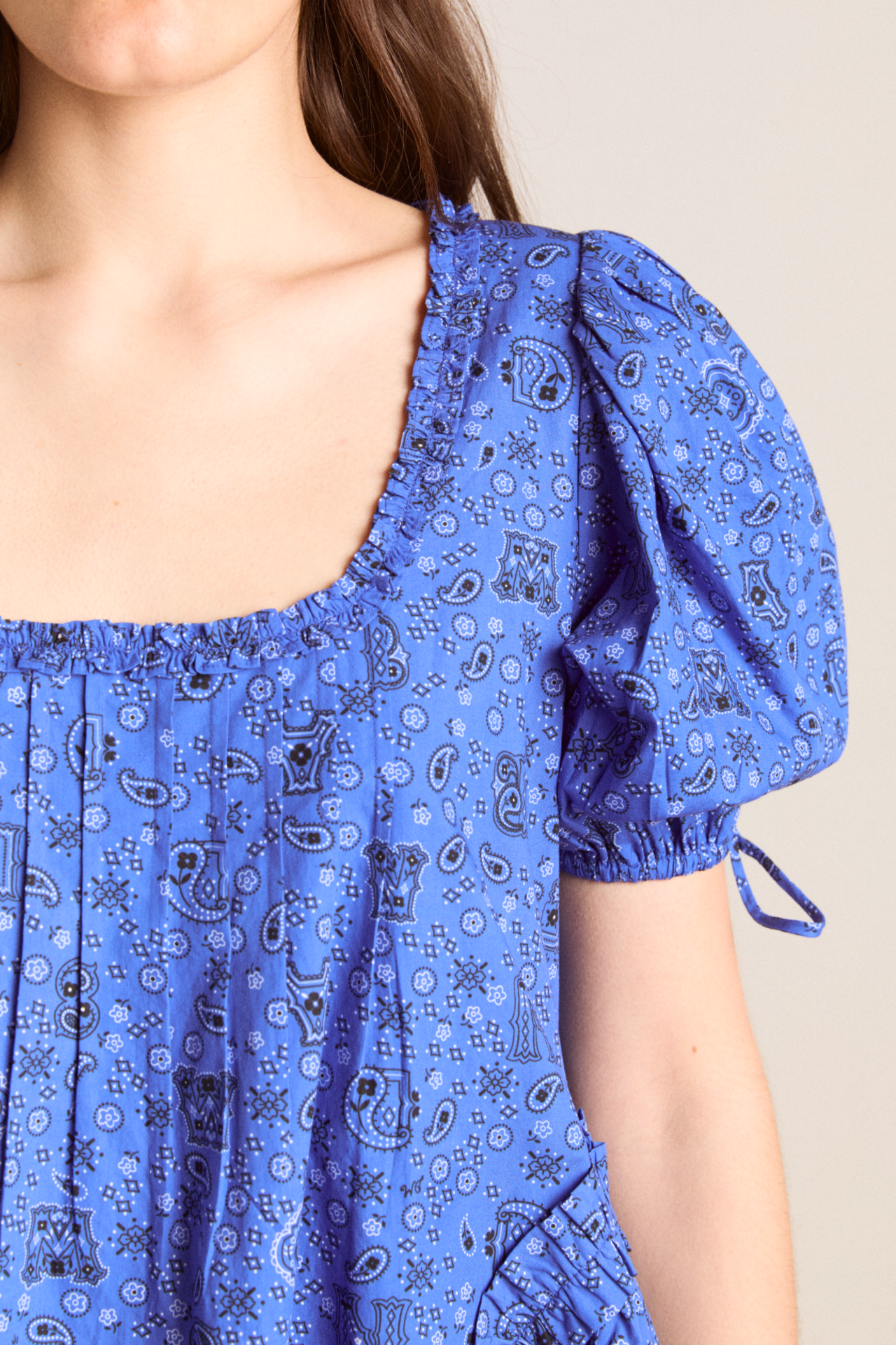 meri mini dress - blue paisley