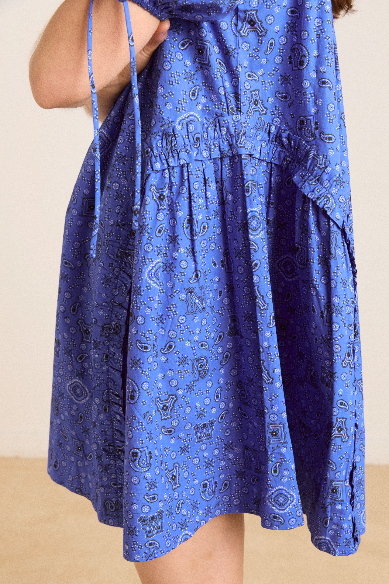 meri mini dress - blue paisley