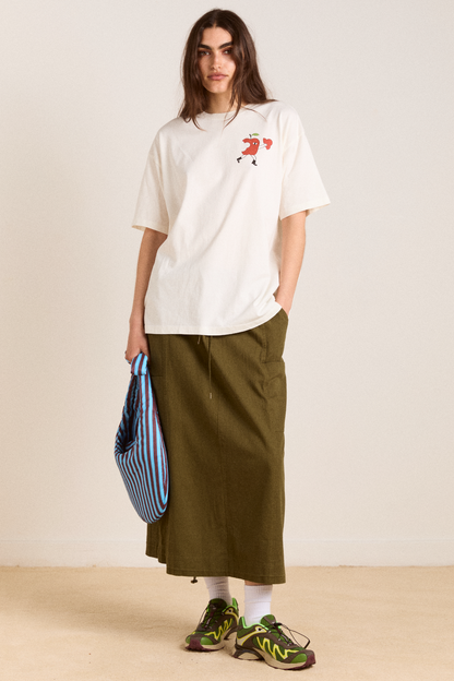 apple peel boyfriend tee - ecru