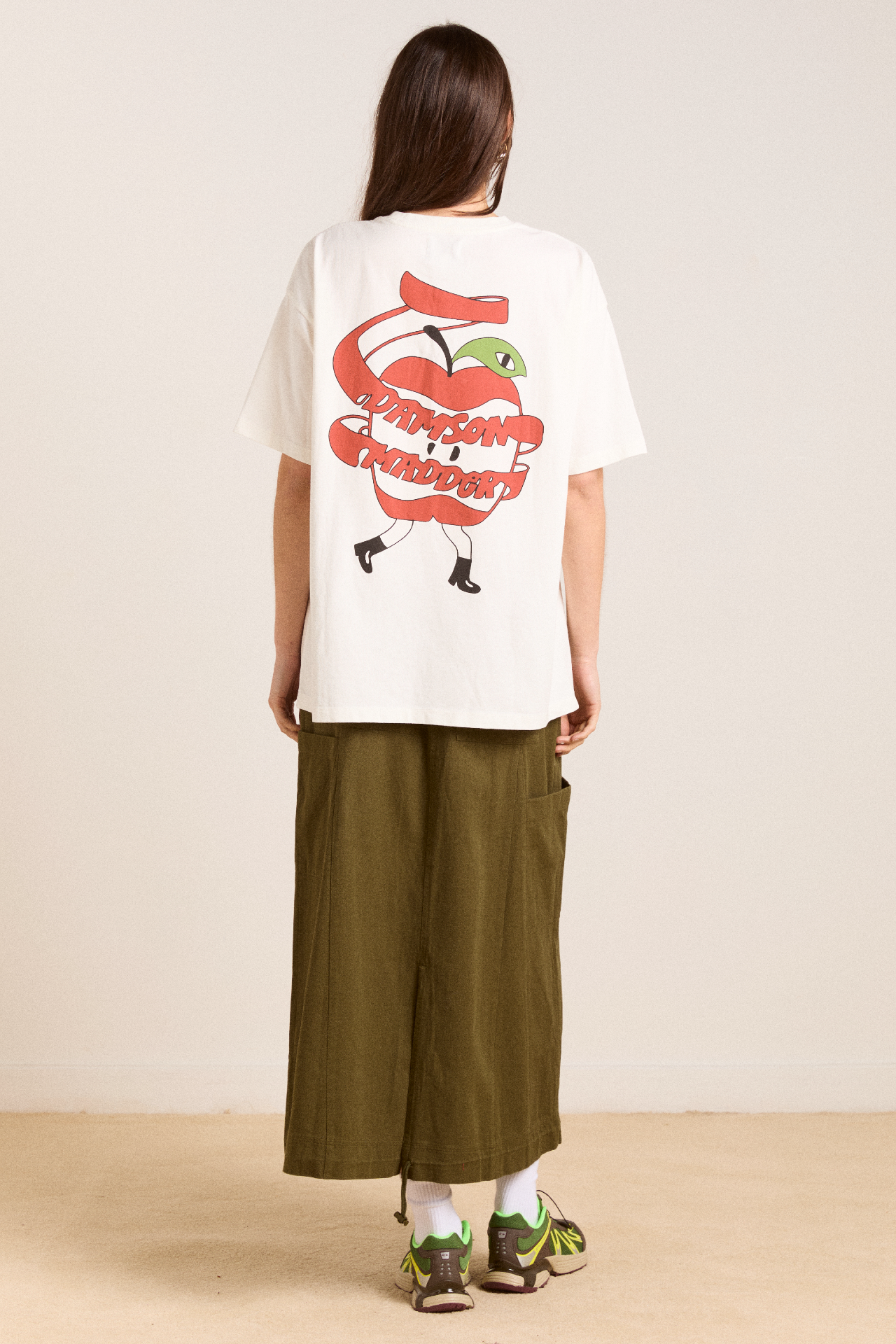 apple peel boyfriend tee - ecru