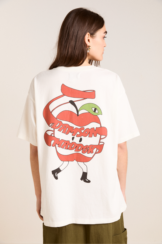 apple peel boyfriend tee - ecru