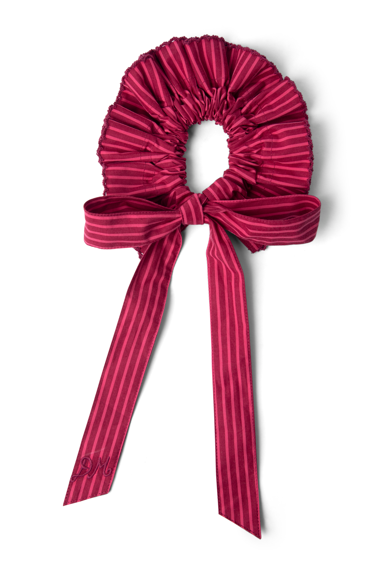 garter bun wrap in berry business stripe