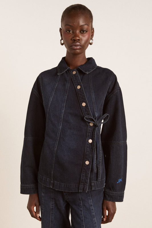 finella denim shirt - wavy seams