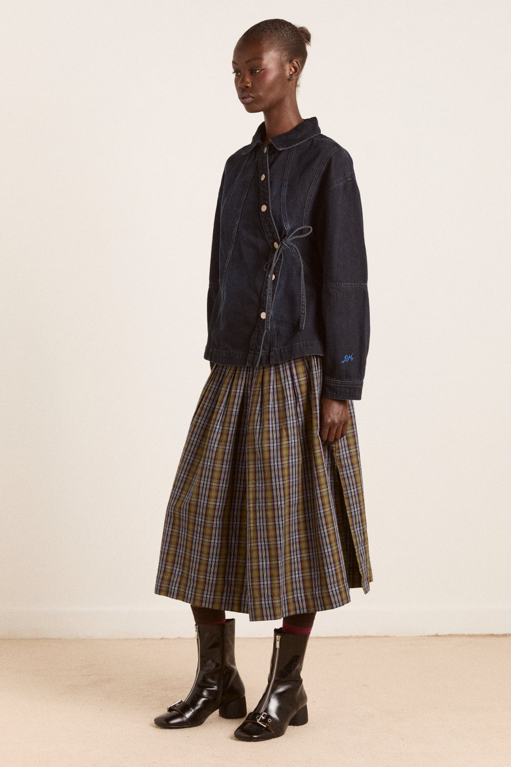 finella denim shirt - wavy seams