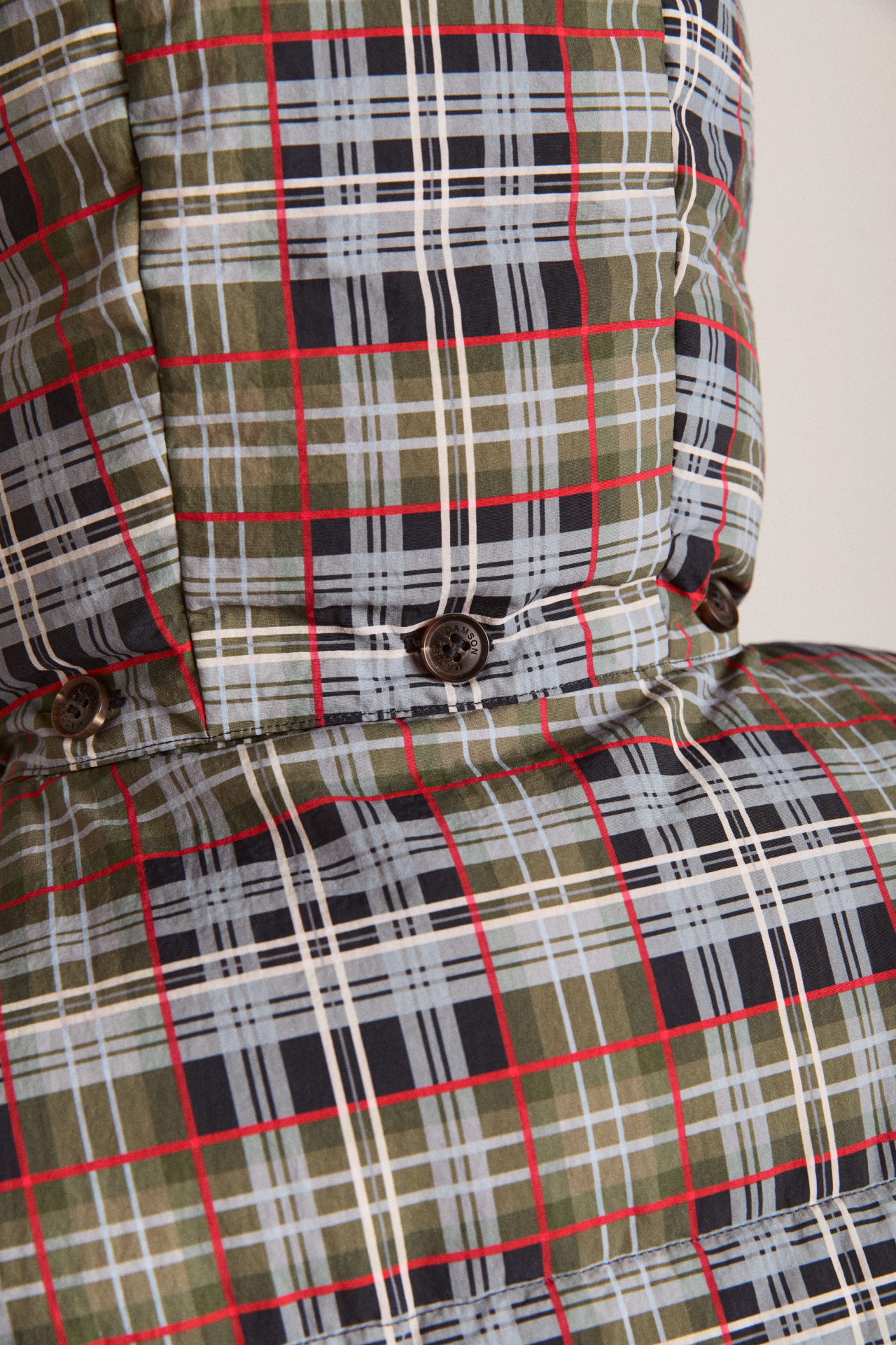 pearl hooded puffer - multi check