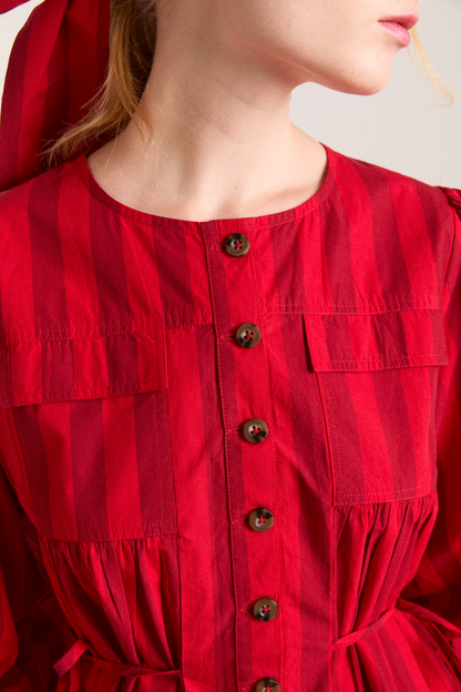 charlize blouse - red stripe