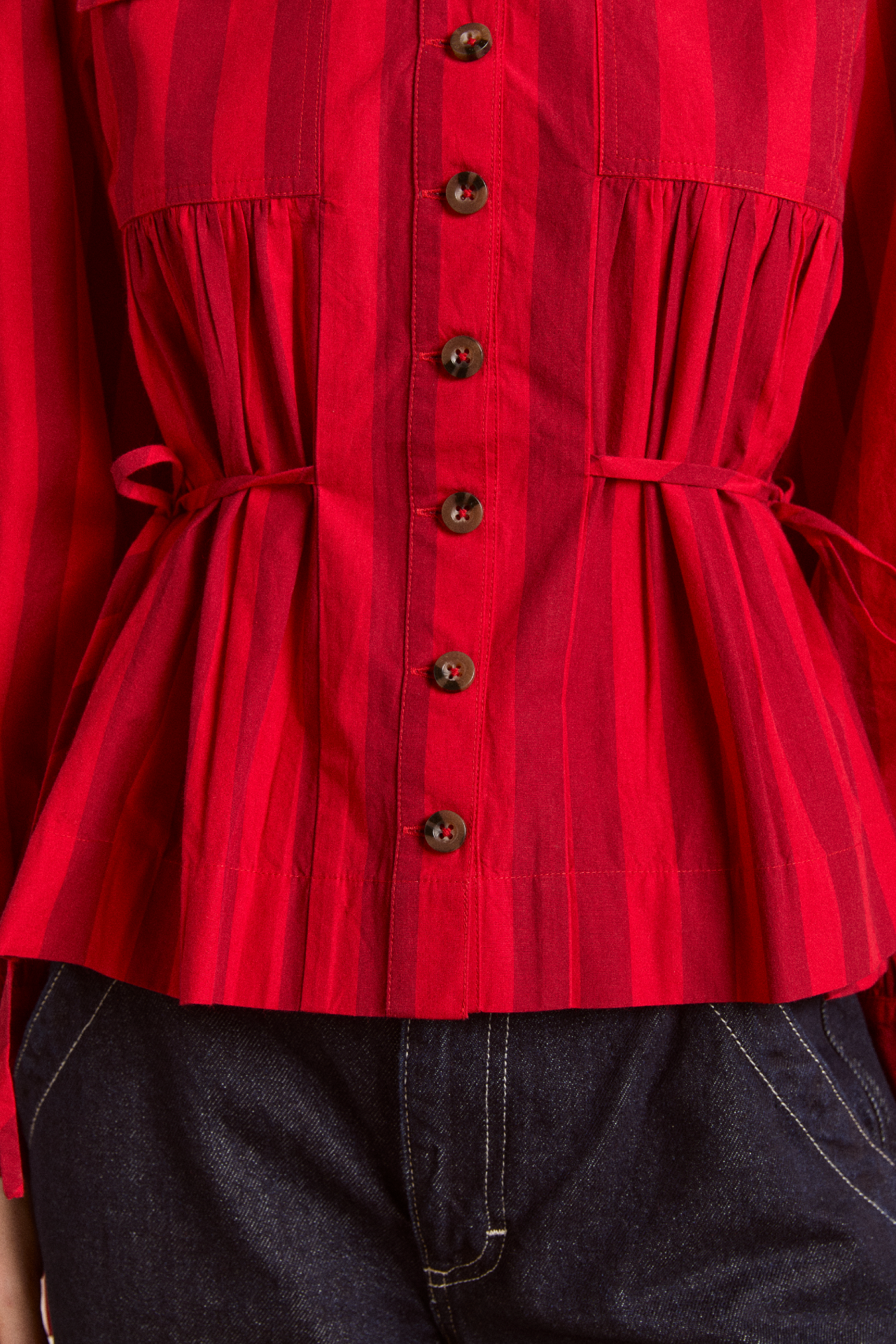 charlize blouse - red stripe