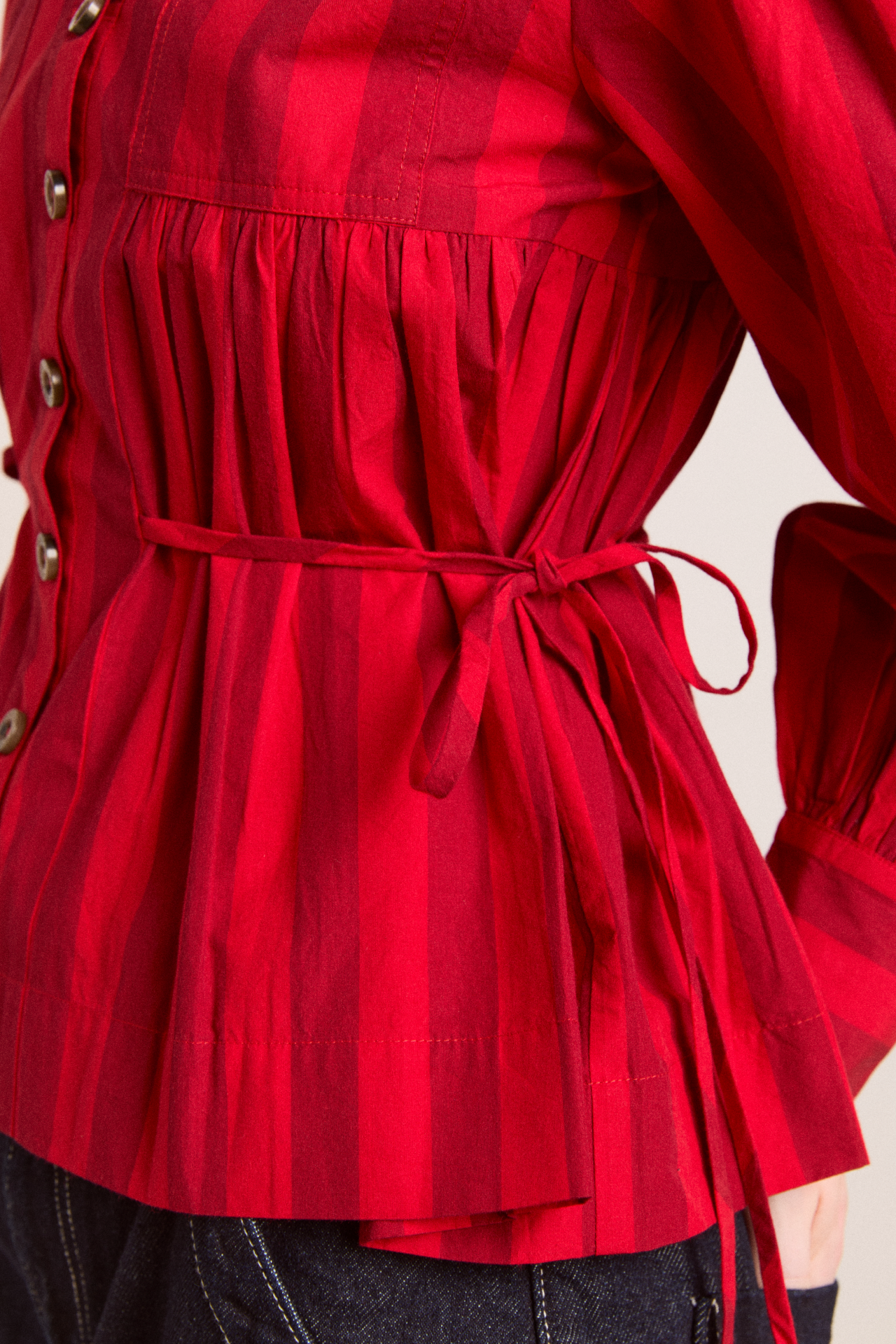 charlize blouse - red stripe