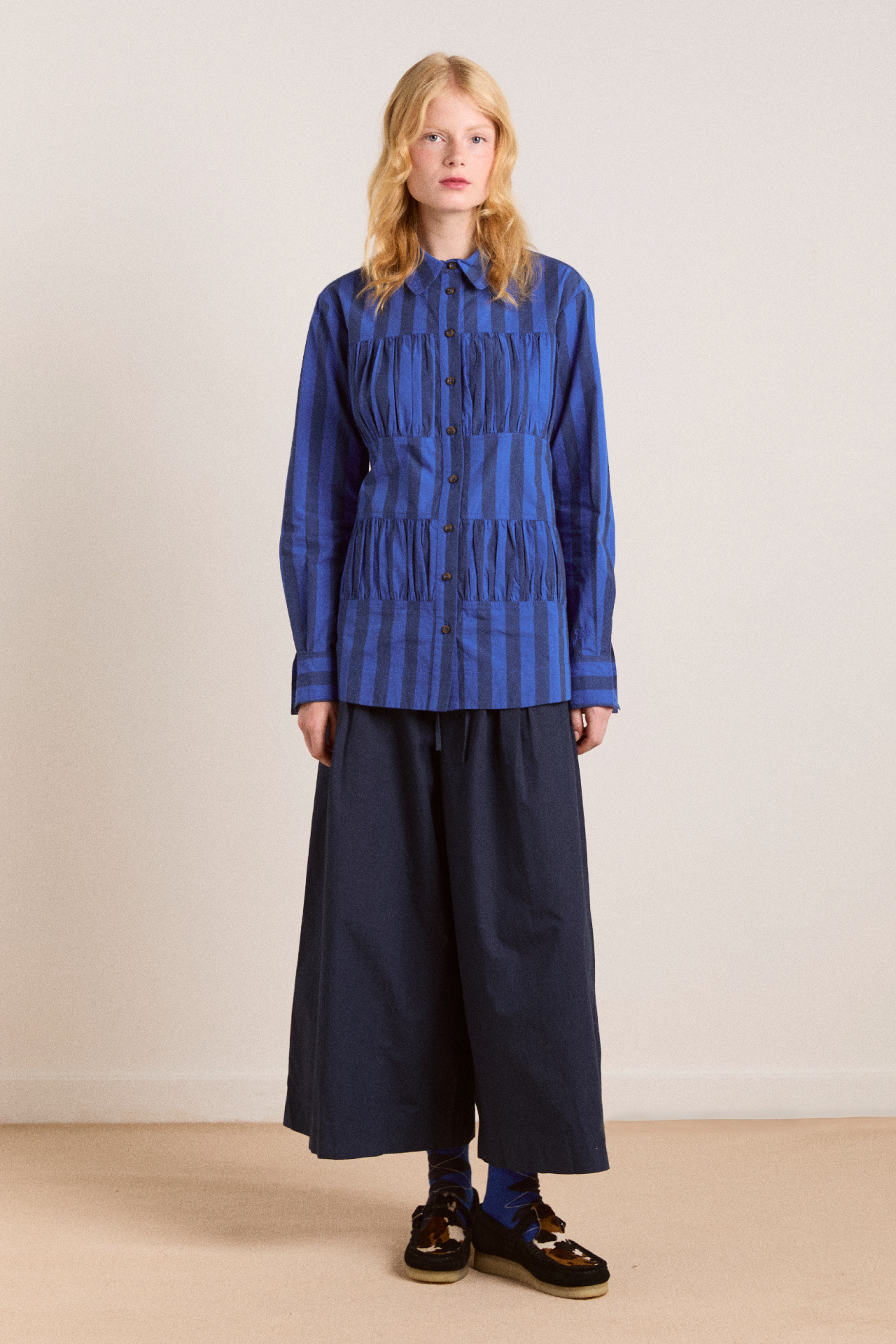 xenia shirt - cobalt stripe