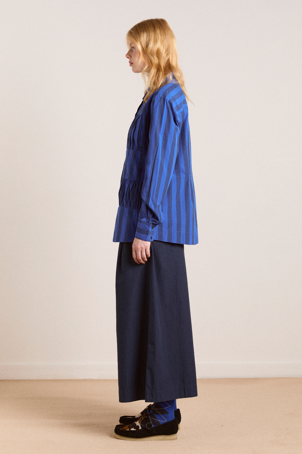 xenia shirt - cobalt stripe