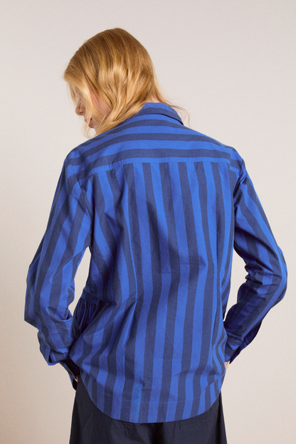 xenia shirt - cobalt stripe