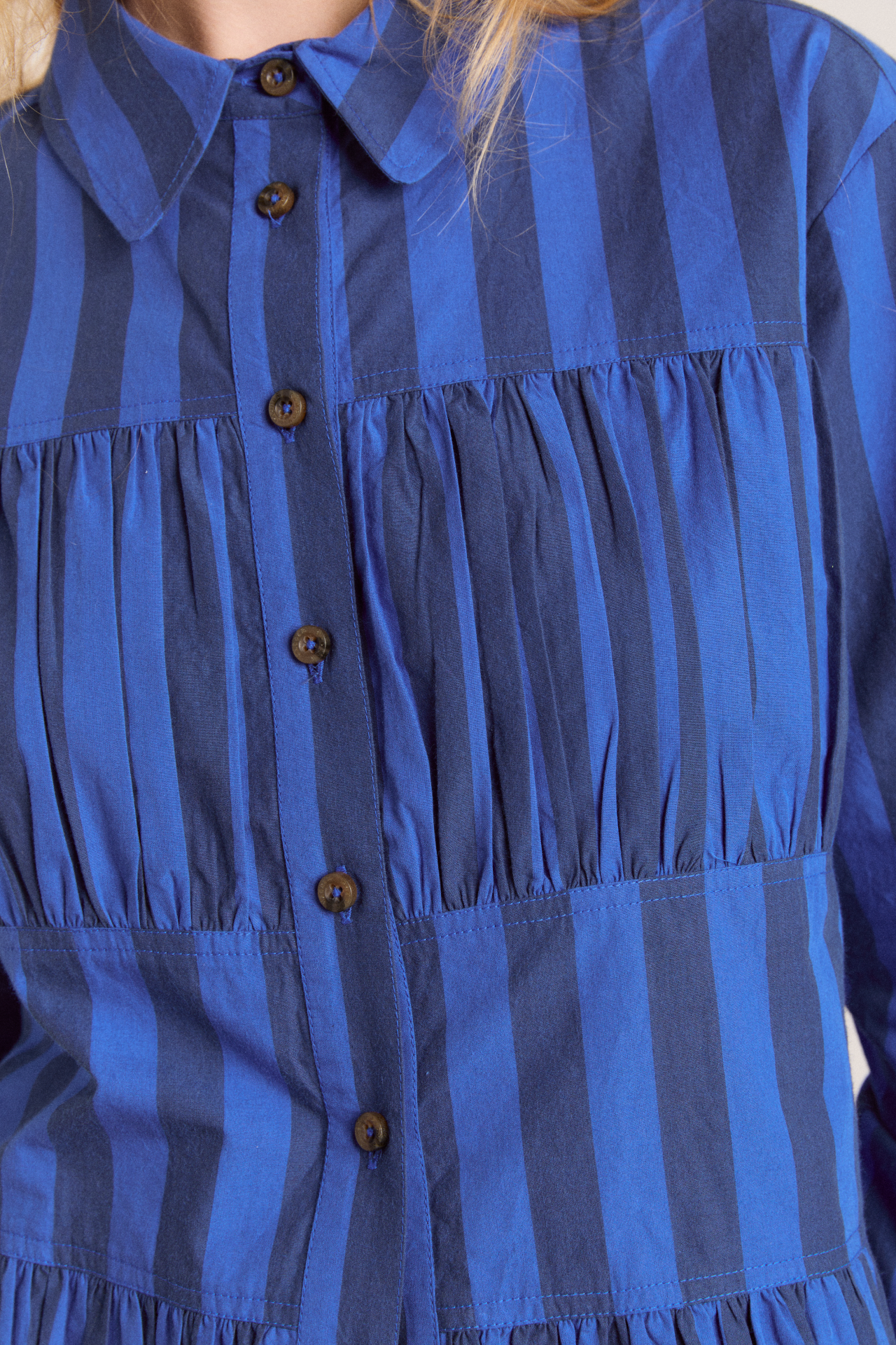 xenia shirt - cobalt stripe