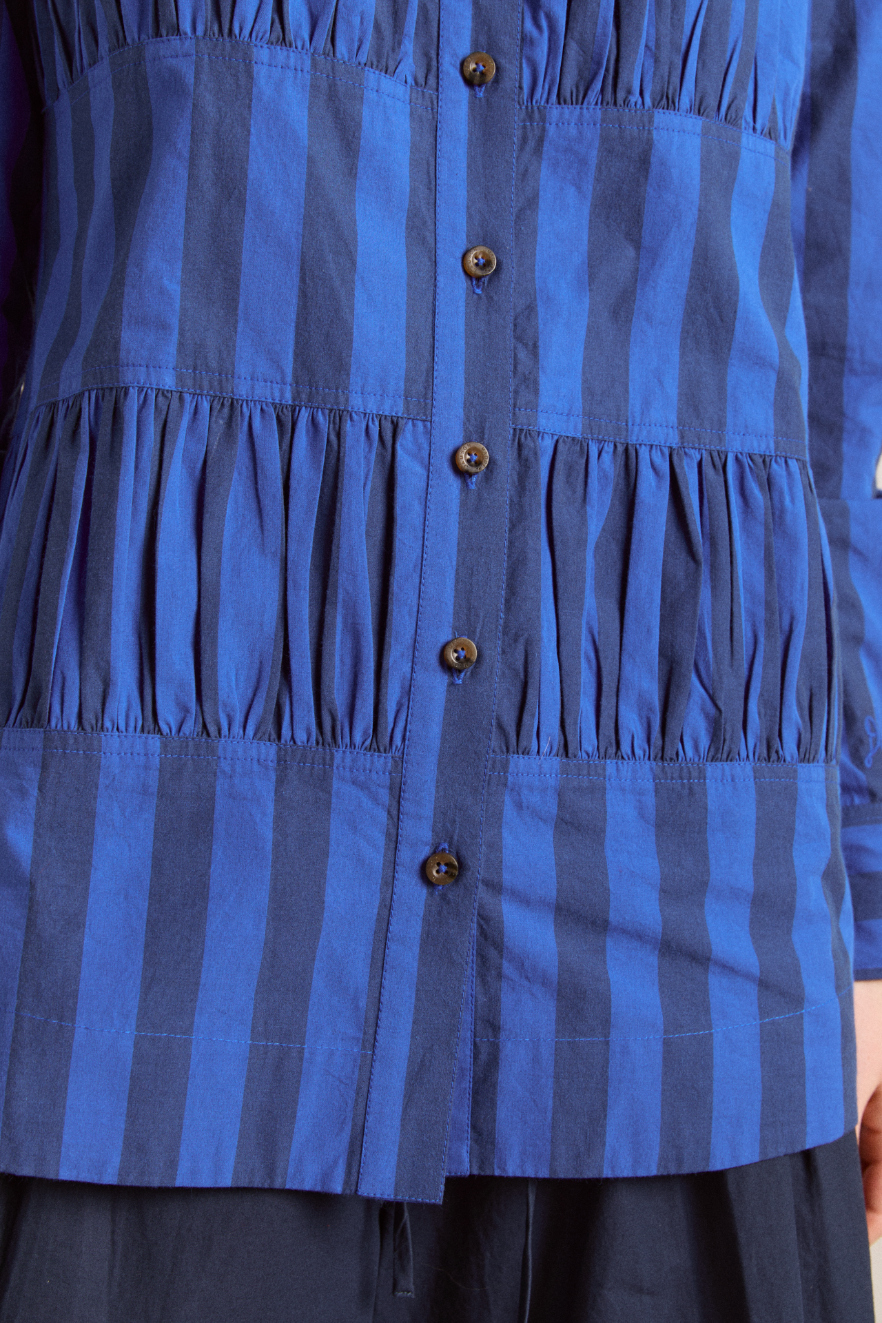 xenia shirt - cobalt stripe