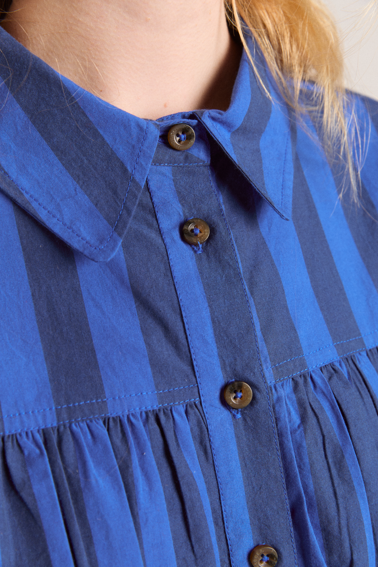 xenia shirt - cobalt stripe