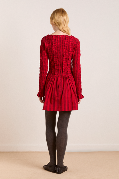 raphaela mini dress - red stripe