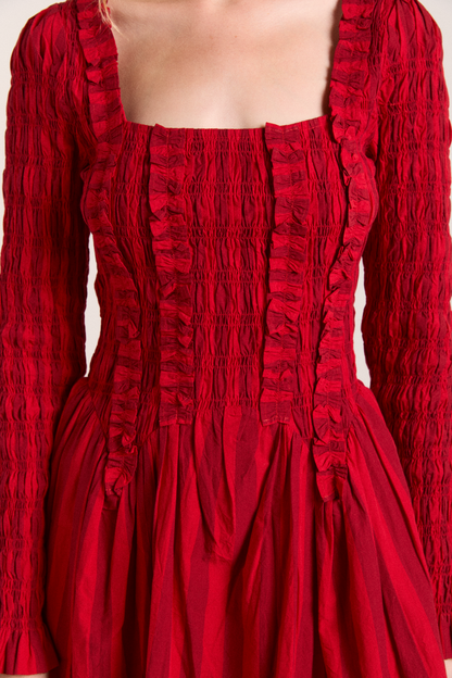 raphaela mini dress - red stripe