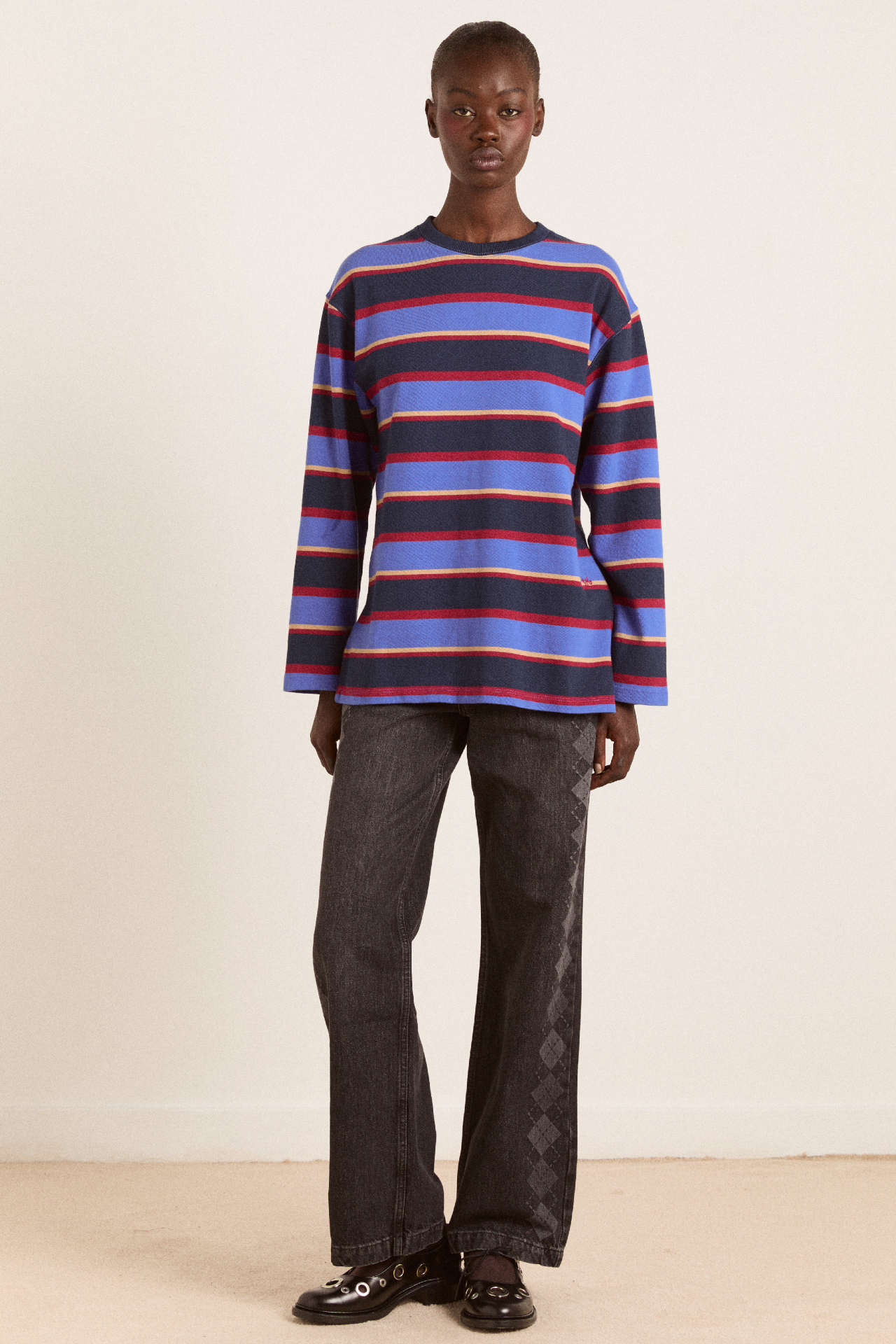 ali long sleeve tee - blue stripe