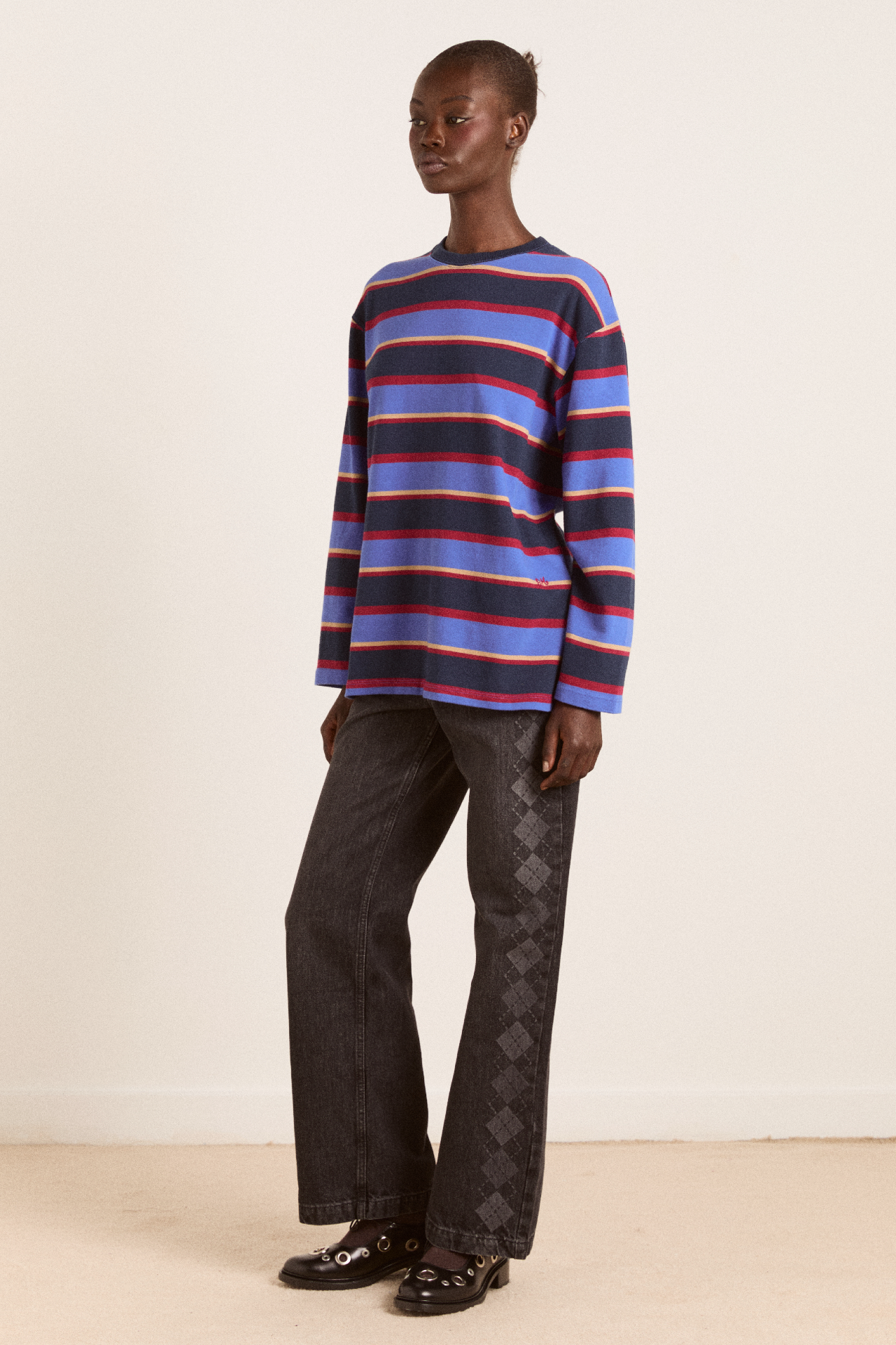 ali long sleeve tee - blue stripe