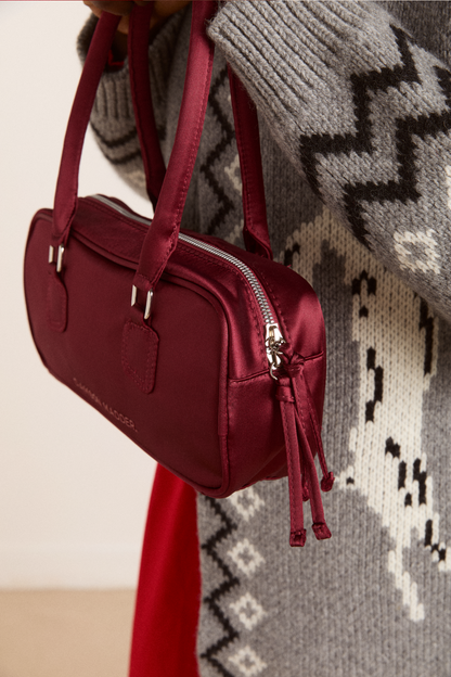 benny mini bowler bag - burg satin