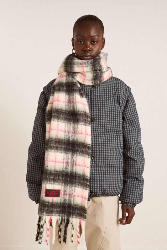 brushed oversized scarf - butter check