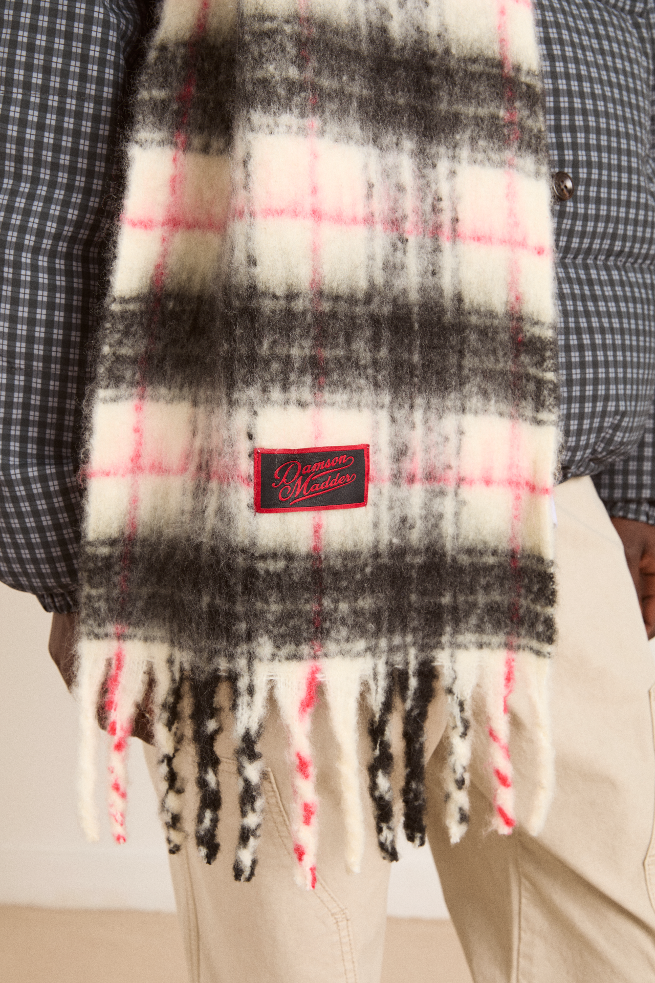 brushed oversized scarf - butter check