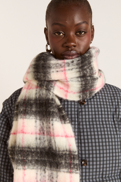 brushed oversized scarf - butter check