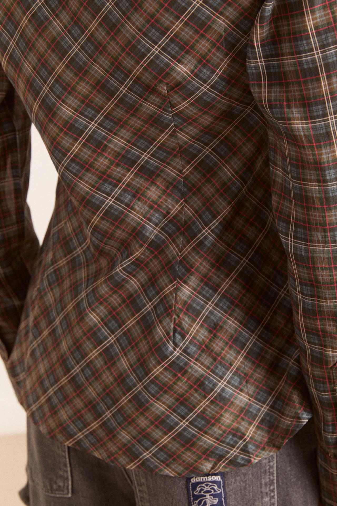 lemi sheer blouse - multi check