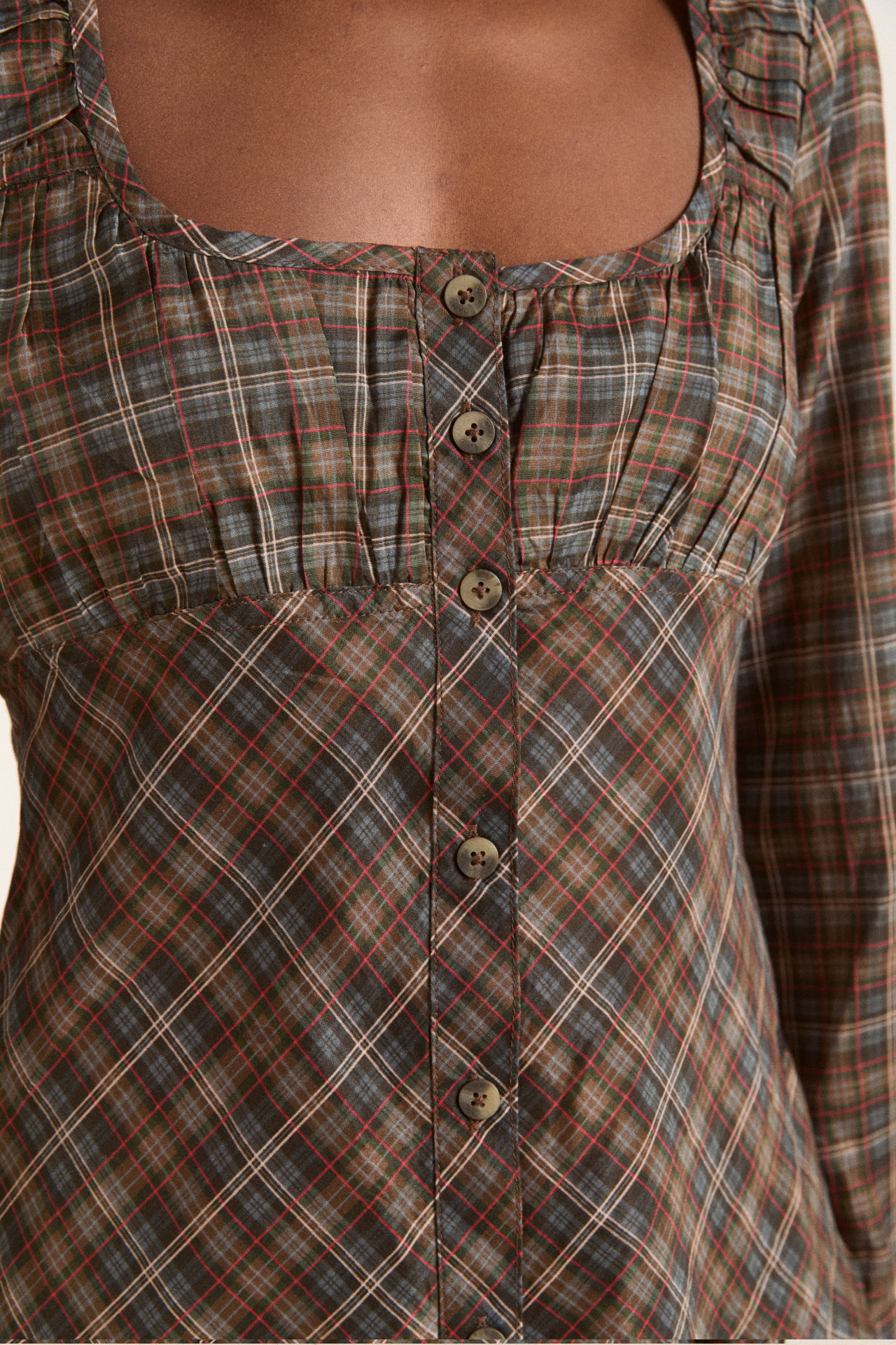 lemi sheer blouse - multi check