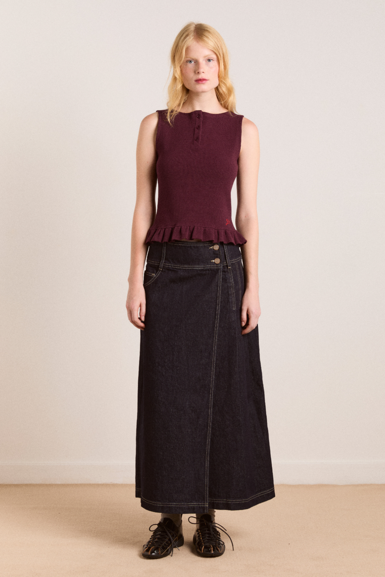 raye denim skirt - dark indigo