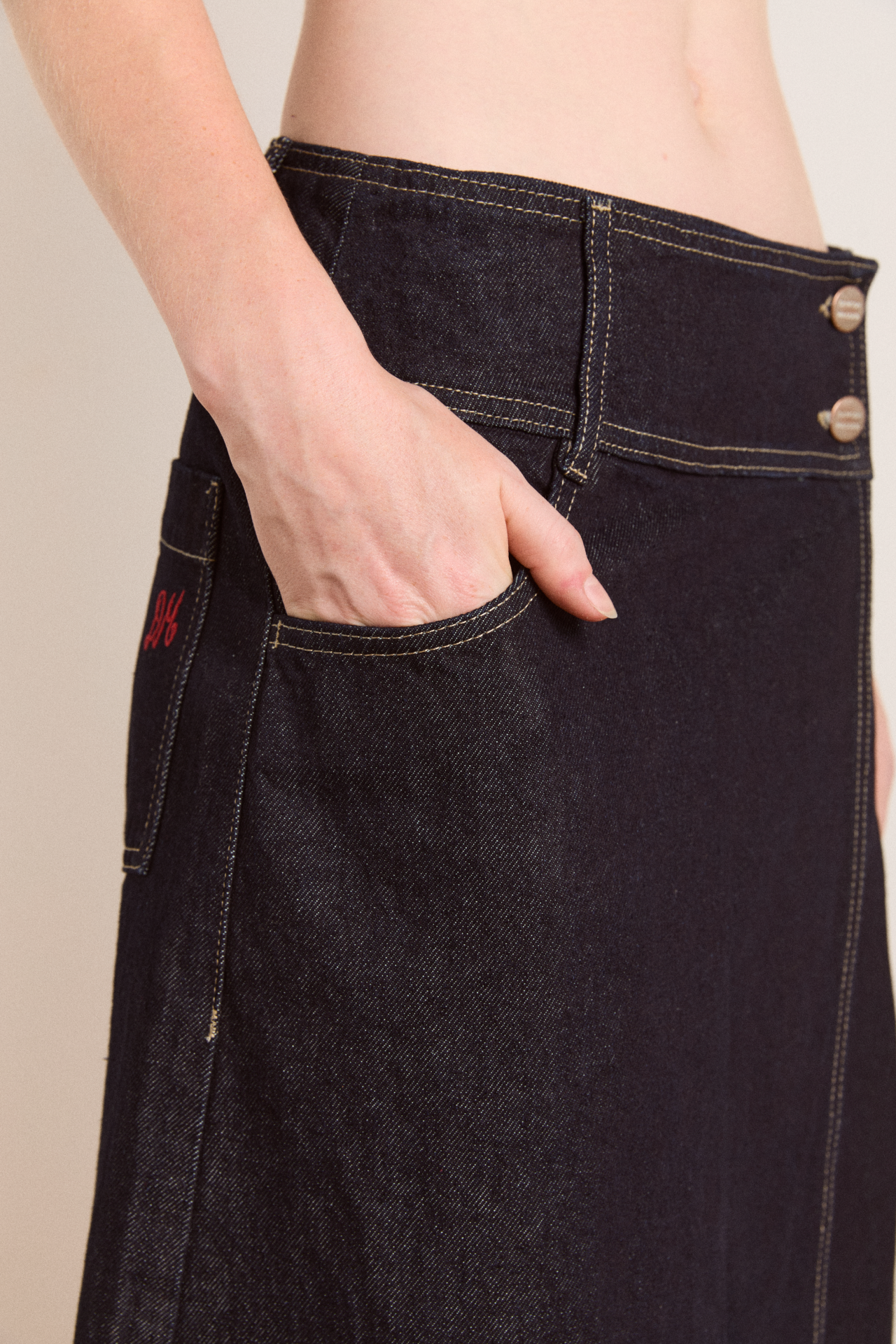 raye denim skirt - dark indigo