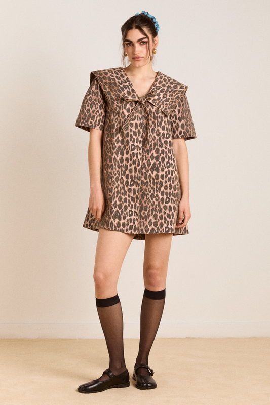 goldie mini dress - leopard