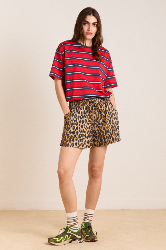 leopard pull on shorts