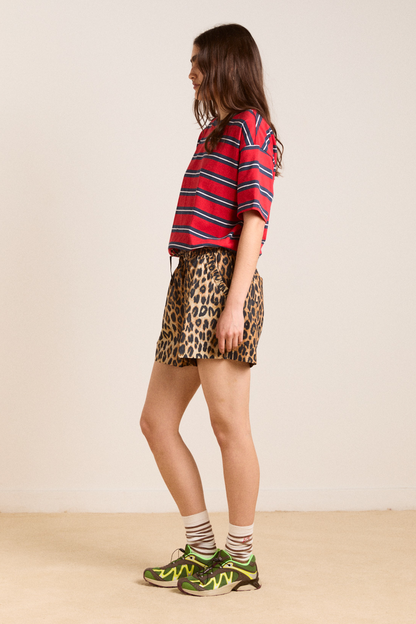 leopard pull on shorts