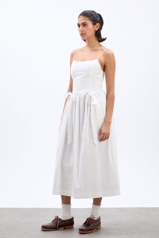 penelope apron dress - white