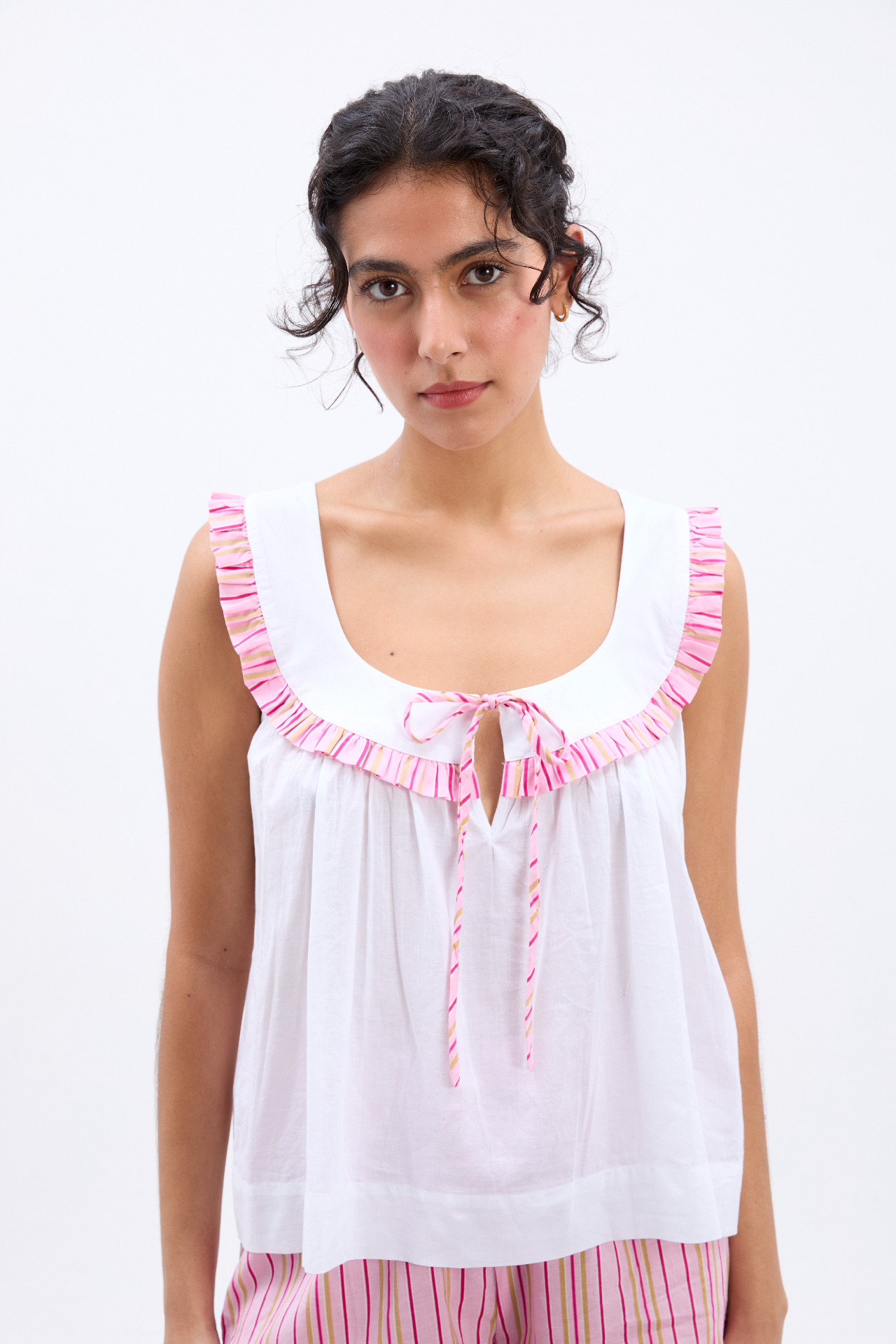 arden shell top - white