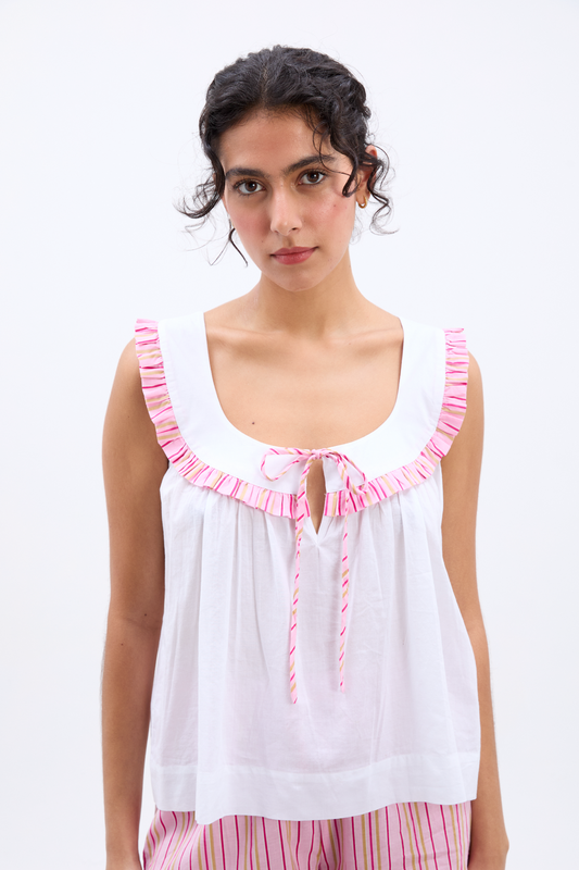 arden shell top - white