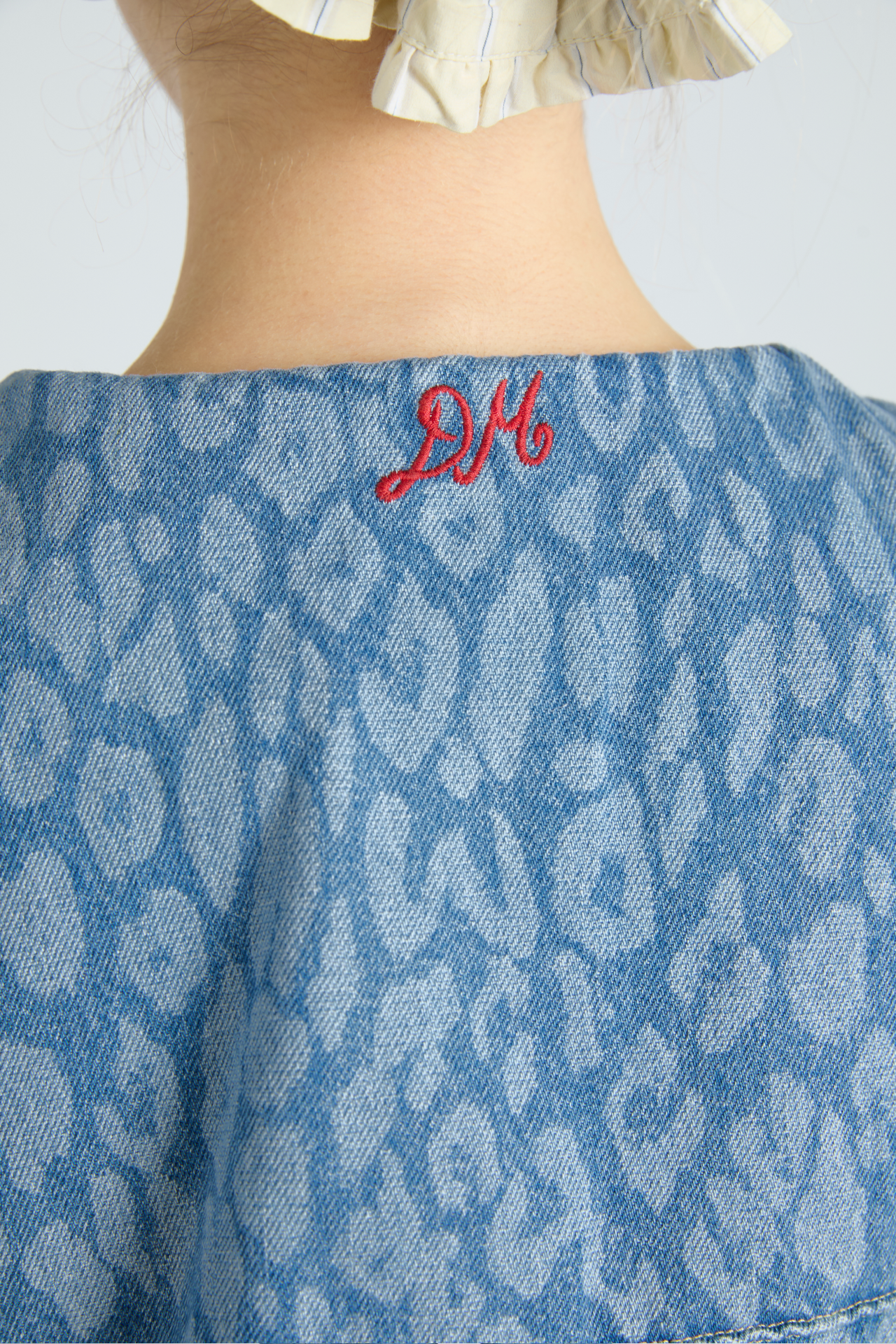 goldie dress - denim leopard laser