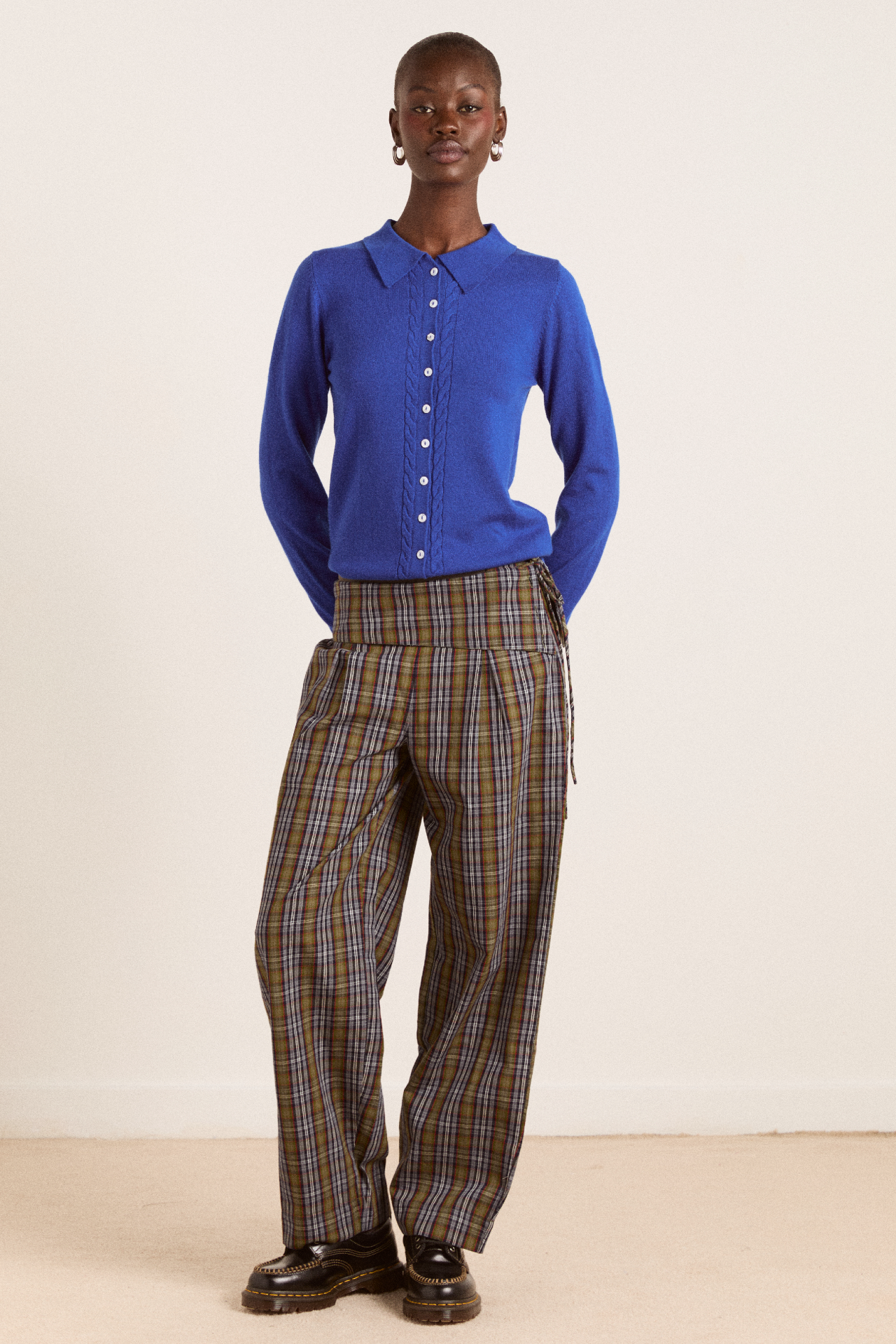 voula wool and cashmere blend cardigan - blue