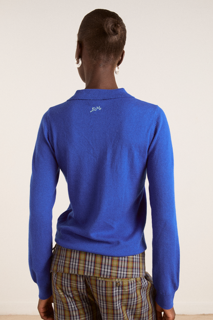 voula wool and cashmere blend cardigan - blue