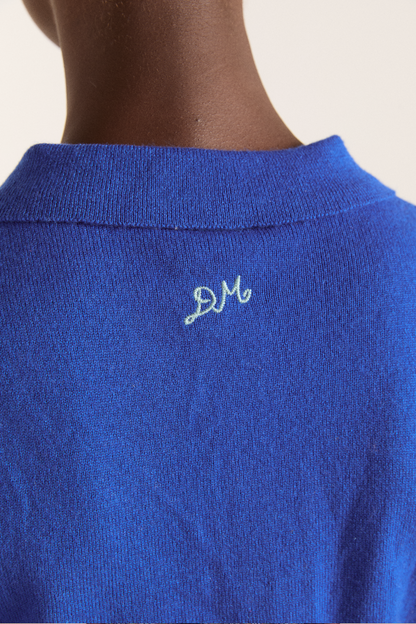 voula wool and cashmere blend cardigan - blue